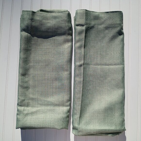 Jinchan Curtain Panels Green Linen Textured Curtains 38x 96 Rod Pocket Drapes - Picture 4 of 11